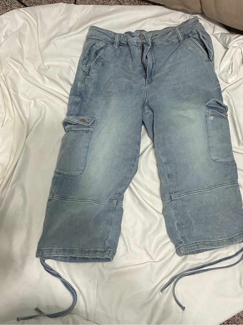 Cato Light Blue Cropped Cargo Jeans